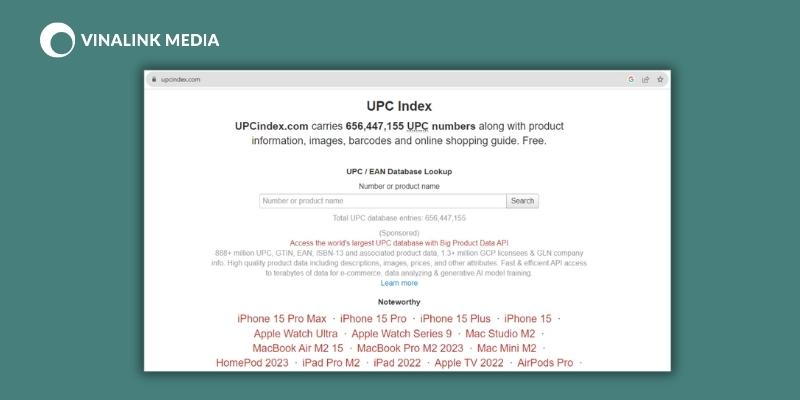 Website check mã code UCP Index